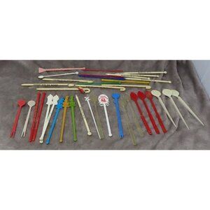 Vintage Swizzle Sticks Stirrers Airlines Hotels Restaurants Liquor Lot of 38
